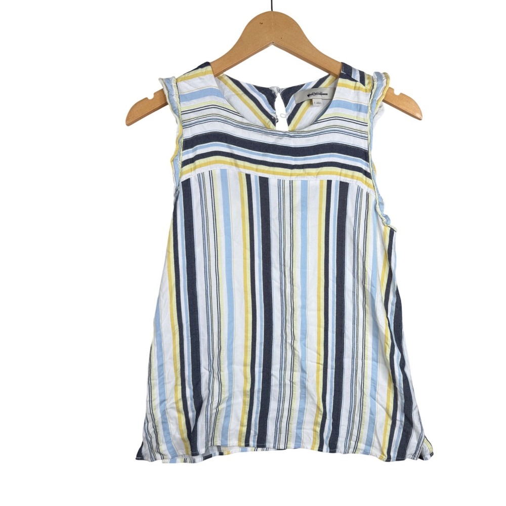 Loft Sleeveless Striped Blouse‎ size Small Blue/White/Yellow